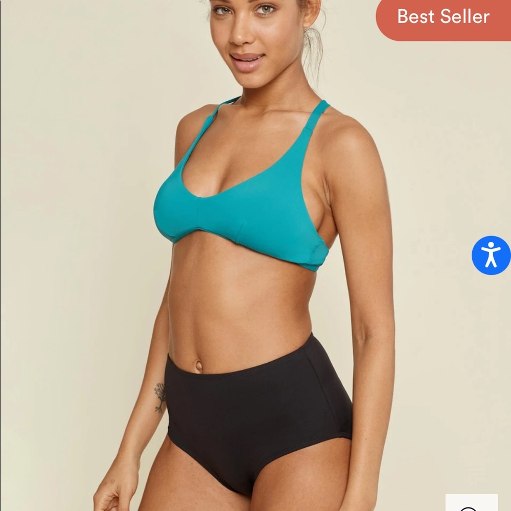 Andie Swimwear - The High Waisted Bottom - Black Ribbed